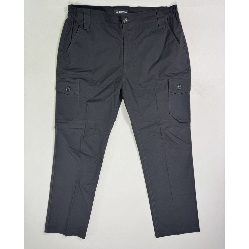 IDOGEAR Tactical Cargo Pants Ripstop Men 38x30 Grey Work Utility Elastic Waist